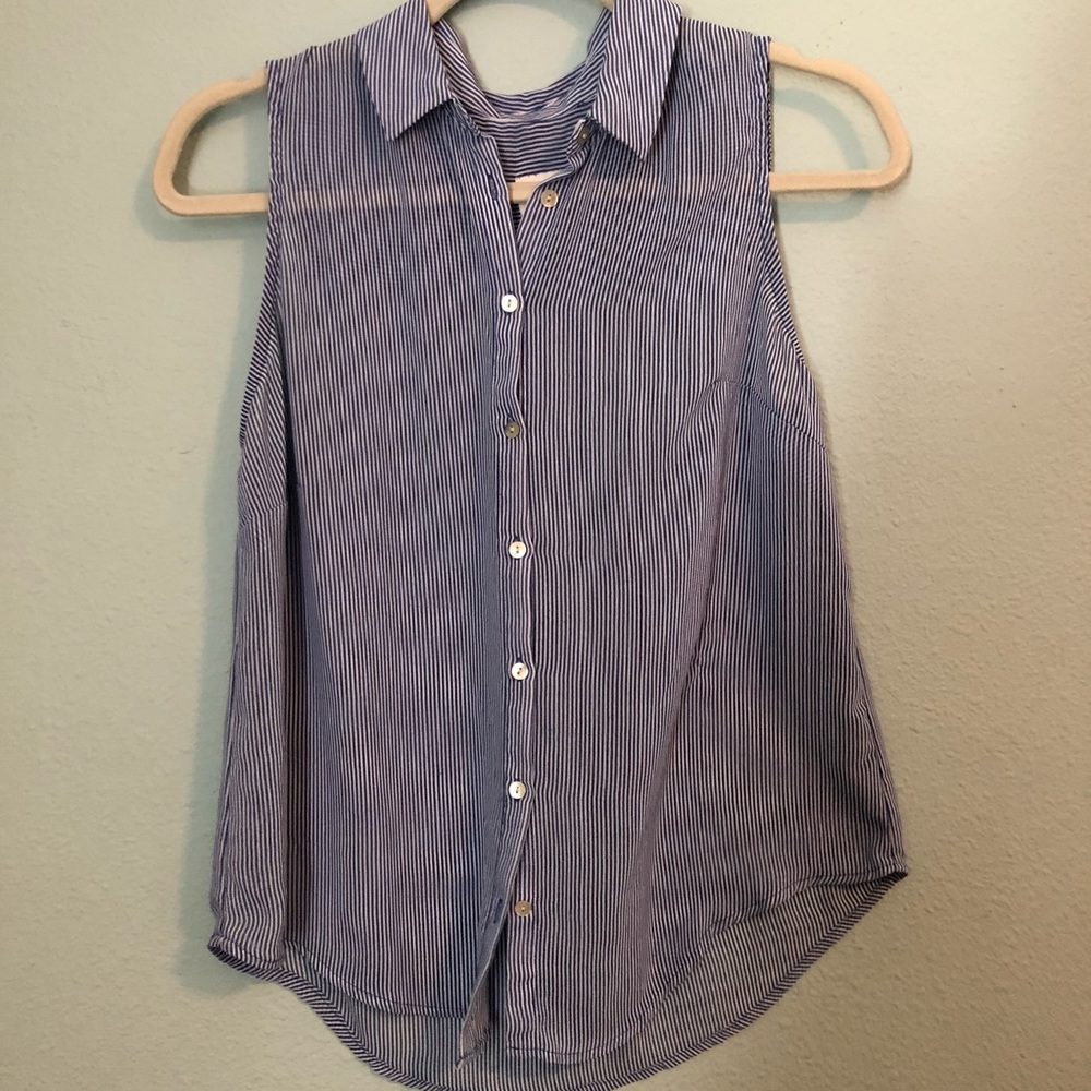 A New Day Sleeveless Striped Blouse